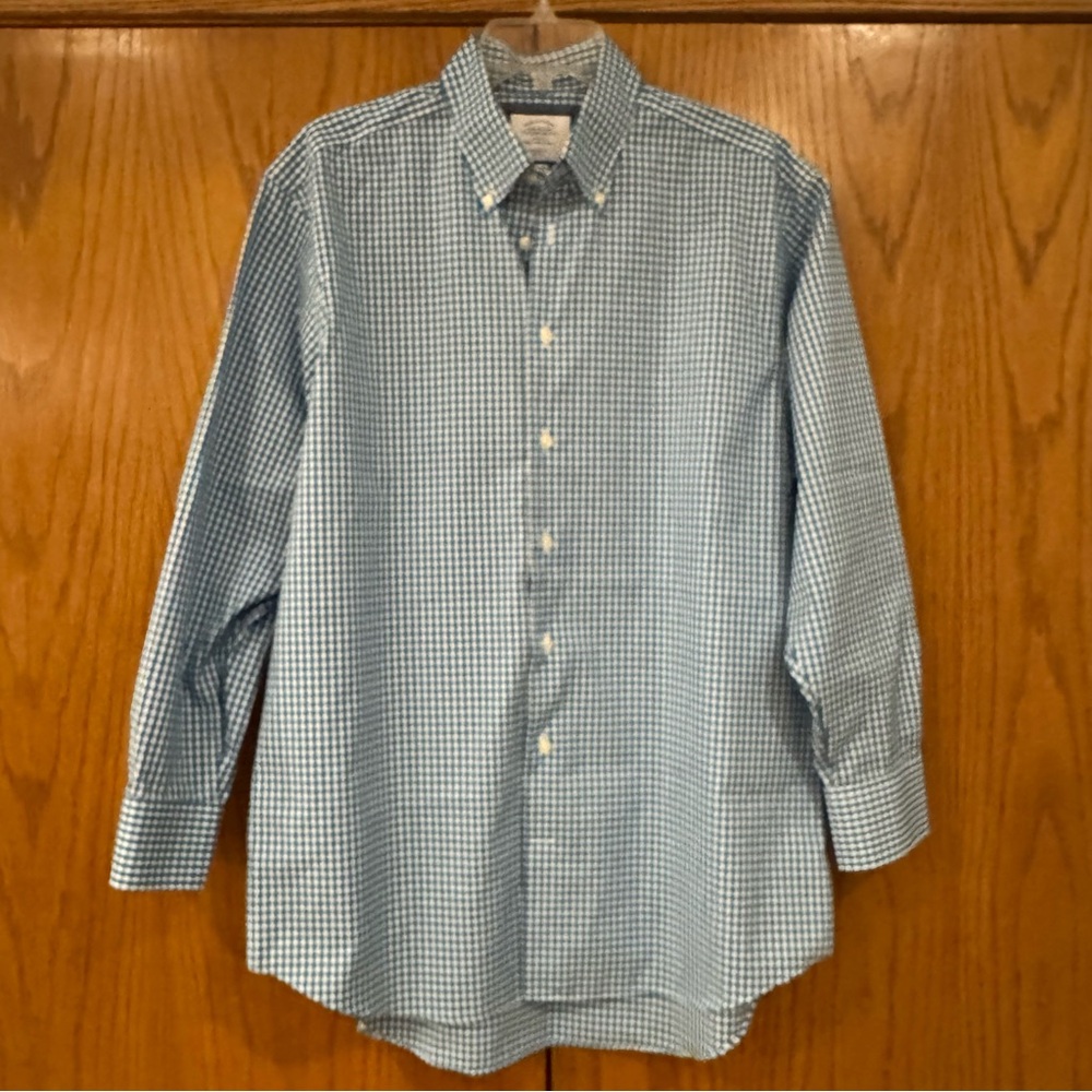 Charles Tyrwhitt Button Down Shirt Gingham 16.5/33" Classic Fit Non-Iron Casual